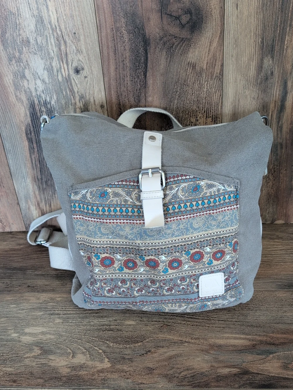 Canvas Artisan Convertible Boho Backpack Crossbody Bag            AB185